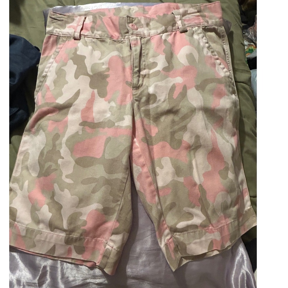 Magellan Sportswear Pink Camo Shorts Womens Sm Cotton Utility Cargo Camouflage